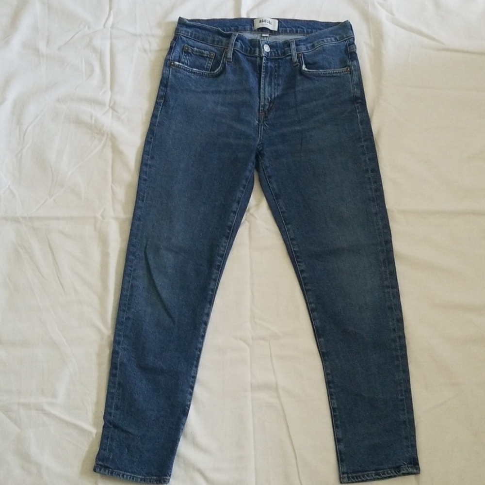 AGOLDE Toni Mid Rise Skinny Jean in Obscure